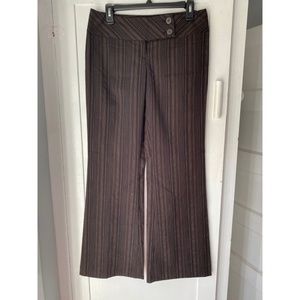 Dark Chocolate brown with pinstripes and bell bottom pants size 7